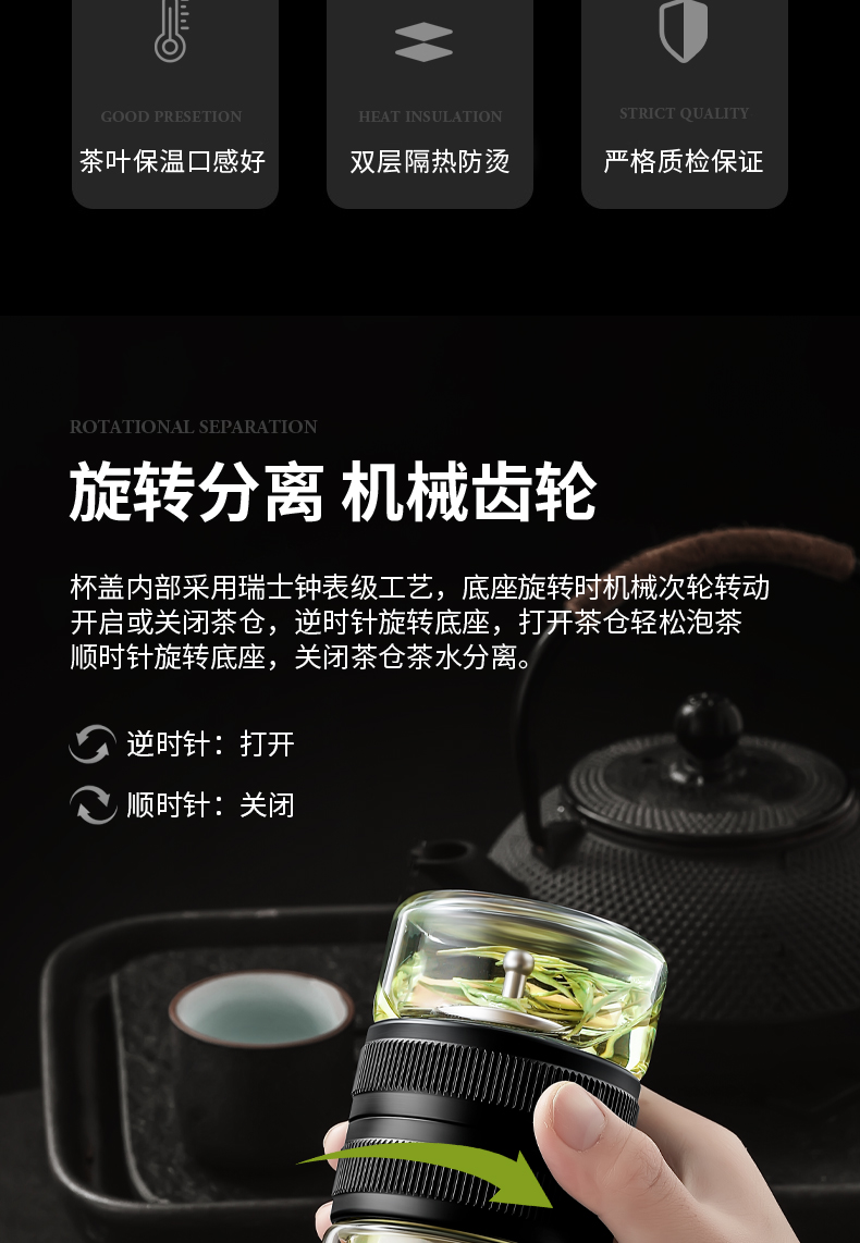 雙層玻璃杯茶水分離(圖4)