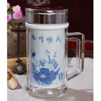 水晶雙層辦公杯-90