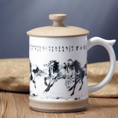 志在千里玉映砂陶瓷蓋杯-116