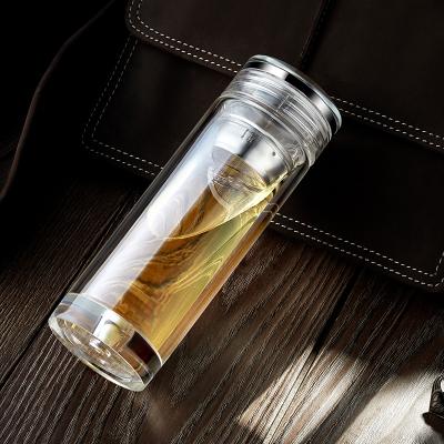 深圳航空定做雙層玻璃杯泡茶水杯