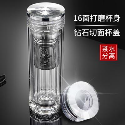 雙層玻璃杯茶水分離保溫杯商務(wù)泡茶杯